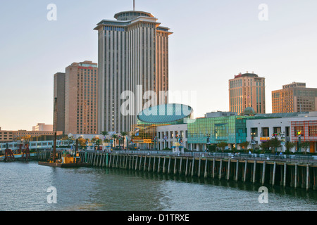 New Orleans-Blick vom nahen des Mississippi Flusses, Bundesstaat Louisiana, USA, Nordamerika, Stockfoto