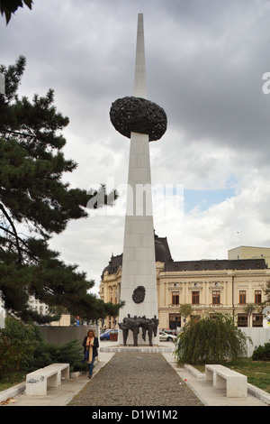 Bukarest, Rumänien, Inschrift der Toten der Revolution im Dezember 1989 Stockfoto