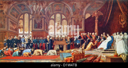 Empfang der siamesische Botschafter ist vom französischen Maler und Bildhauer Jean-Leon Gerome und im Stil des Akademismus. Stockfoto