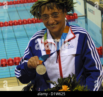 Schwimmen, Silber-Medaillengewinner Paralympischen Spielen 2004 in Athen Stockfoto