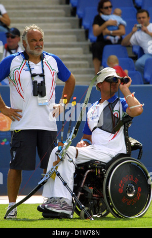 Bogenschießen, Paralympischen Spiele Athen 2004 Stockfoto