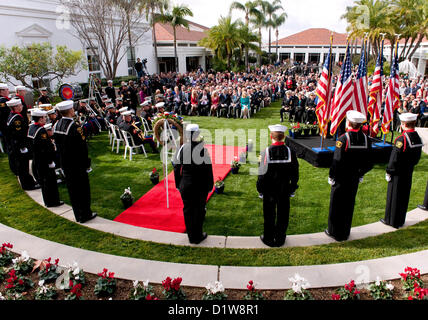 6. Januar 2013 - Yorba Linda, Kalifornien, US - Zeremonien bei der Nixon Presidential Library Richard Nixon hundertjährigen Geburtstag zu feiern. (Kredit-Bild: © Brian Cahn/ZUMAPRESS.com) Stockfoto