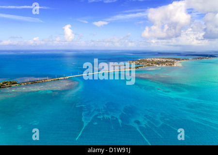 Florida Keys Luftbild aus Flugzeug Stockfoto