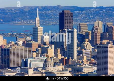 San Francisco Downtown von Twin Peaks aus gesehen Stockfoto