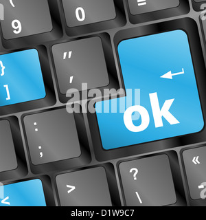 Schaltfläche "OK" Computer-Tastatur. Internet-Konzept Stockfoto