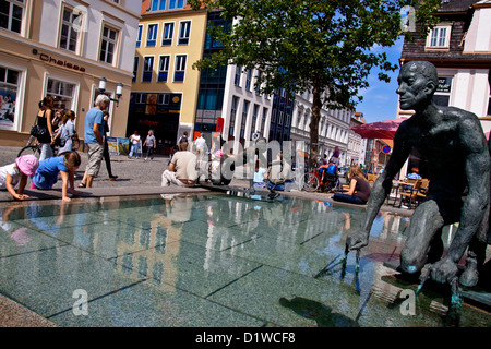 Brunnen in Greiswald Altstadt Stockfoto