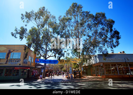 Das Westende der Todd Mall in Alice Springs Stockfoto