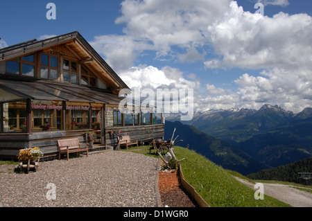 Rifugio Passo Feudo, Predazzo, Val di Fiemme, Dolomiten, Trentino Alto Adige. Stockfoto