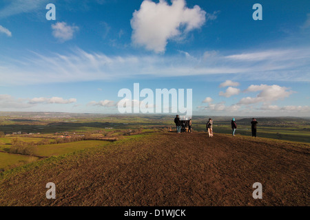 Blick über die Grafschaft Somerset von Glastonbury Tor Stockfoto