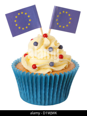 SCHNEIDEN SIE AUS DER EUROPÄISCHEN UNION CUPCAKE Stockfoto