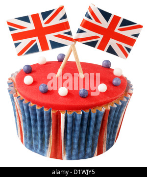 SCHNEIDEN SIE AUS BRITISCHEN FEIER CUPCAKE Stockfoto