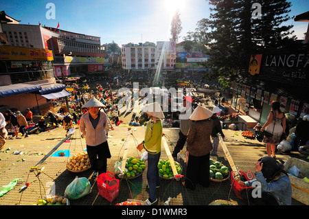 Dalat Morgen Straßenmarkt, Datlat Vietnam Stockfoto