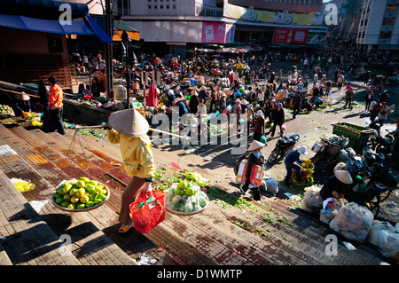 Dalat Morgen Straßenmarkt, Datlat Vietnam Stockfoto