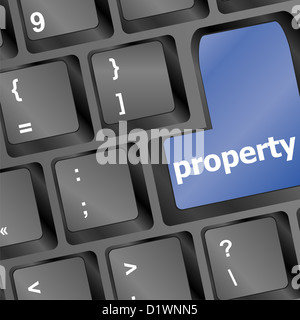 Nachricht auf Tastatur eingeben Schlüsseleigenschaft Stockfoto