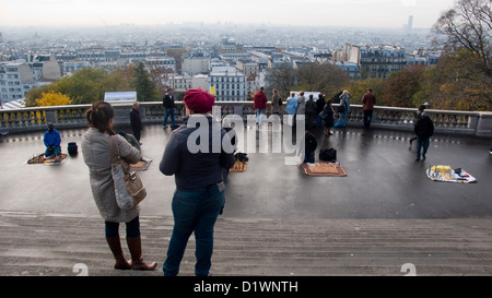 Touristen, Sacre Coeur, Montmartre Stockfoto