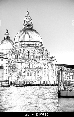 Skizze der Basilika Di Santa Maria della Salute Stockfoto