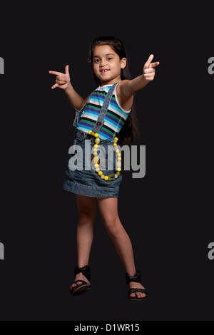 Porträt eines Mädchens gestikulieren Stockfoto