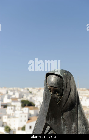 Statue einer Frau in Vejer De La Frontera, Andalusien, Spanien Stockfoto