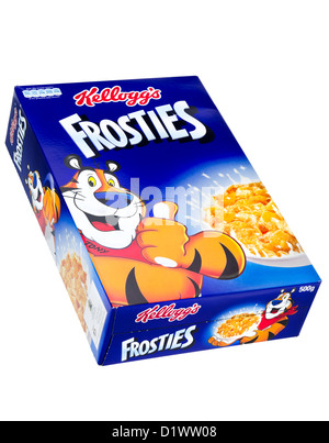 Box von Kellogg's Frosties Frühstücks-Cerealien. Stockfoto