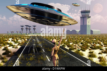 Area 51, ein Alien-Test-Center Stockfoto