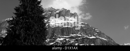 Winterschnee, Schrekhorn Berg, Skigebiet Grindelwald; Schweizer Alpen Jungfrau - Aletsch; Berner Oberland; Schweiz; Europa Stockfoto