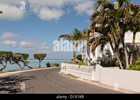 Traditionellen Schindeln Häuser in Dunmore Town, Harbour Island, Bahamas Stockfoto