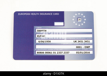 E111 European Health insurance Card, EHIC, 2013 Stockfoto