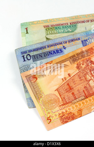 Jordan-Dinar - Nahaufnahme des jordanischen Notizen Bargeld Reisen Geld Währung Stockfoto