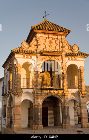 Capilla Tribuna De La Virgen del Socorro Plaza del Portichuelo Antequera Malaga Andalusien Spanien Stockfoto