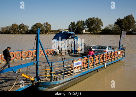 Pier Fluss Guadalquivir Coria Del Rio Sevilla Andalusien Spanien Stockfoto