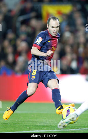 Andres Iniesta (Barcelona), 6. Januar 2013 - Fußball / Fußball: Spanisch "Liga Espanola" match zwischen FC Barcelona 4: 0 RCD Espanyol Barcelona im Camp Nou in Barcelona, Spanien. (Foto von D.Nakashima/AFLO) Stockfoto