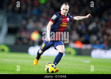 Andres Iniesta (Barcelona), 6. Januar 2013 - Fußball / Fußball: Spanisch "Liga Espanola" match zwischen FC Barcelona 4: 0 RCD Espanyol Barcelona im Camp Nou in Barcelona, Spanien. (Foto von D.Nakashima/AFLO) Stockfoto