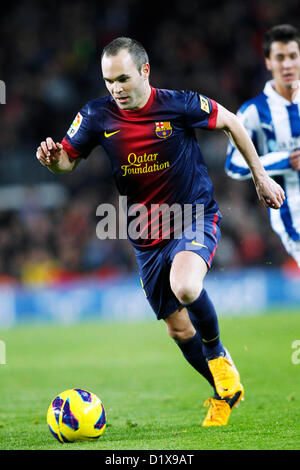 Andres Iniesta (Barcelona), 6. Januar 2013 - Fußball / Fußball: Spanisch "Liga Espanola" match zwischen FC Barcelona 4: 0 RCD Espanyol Barcelona im Camp Nou in Barcelona, Spanien. (Foto von D.Nakashima/AFLO) Stockfoto