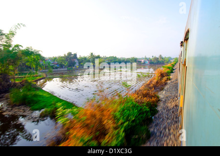 Blick aus Fenster von der Wiedervereinigung-Expresszug, Vietnam Stockfoto