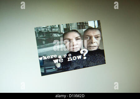 8. Januar 2013, London UK. Britische Rock-Sängerin, die David Bowie an seinem 66. Geburtstag die Veröffentlichung seiner ersten single in 10 Jahren kündigt "where are we now" auf i tunes mit einem Album "The nächsten Day" am 12. März folgen Stockfoto