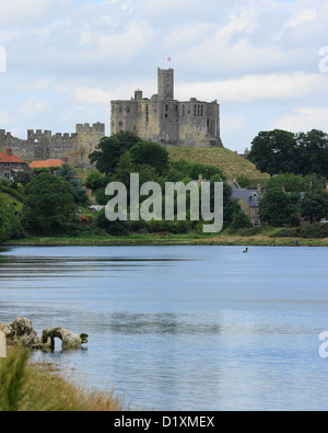 Warkworth Castle Northumberland UK Stockfoto