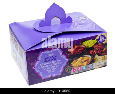 Tesco Indian Take Away Mahlzeit für zwei Personen. Stockfoto