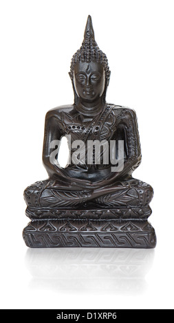 traditionelle Bronze Buddha Statuette auf weißem Hintergrund isoliert Stockfoto