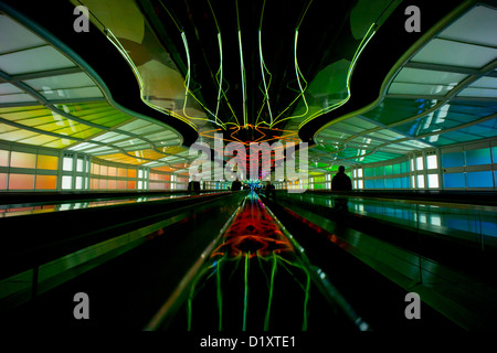 Verbindungssteg am O' Hare International Airport, Chicago, Illinois, USA Stockfoto