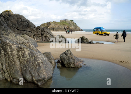 South Beach, Tenby, Pembrokeshire, West Wales. Stockfoto