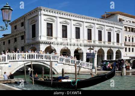 Stroh-Brücke Ponte della Paglia in Venedig. Stockfoto