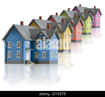 Häuser in einer vertikalen Reihe Stockfoto