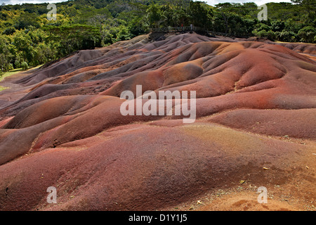 Sieben farbige Erden nahe Chamarel, Mauritius, Indischer Ozean, Afrika Stockfoto