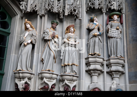 Ausschnitt aus der letzten Jugdement durch Kung 1460-80; Berner Münster Kathedrale; Bern; Schweiz; Europa Stockfoto