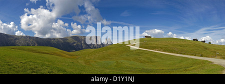 Panoramablick auf der Alpe di Siusi, auf italienischen Dolomiten Stockfoto