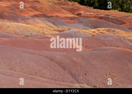 Sieben farbige Erden nahe Chamarel, Mauritius, Indischer Ozean, Afrika Stockfoto