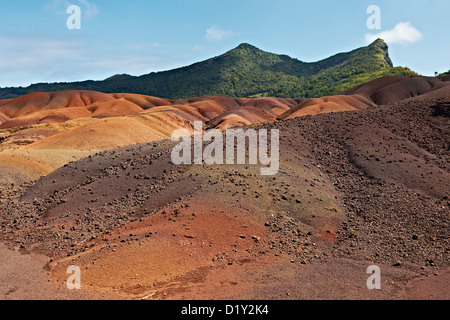 Sieben farbige Erden nahe Chamarel, Mauritius, Indischer Ozean, Afrika Stockfoto