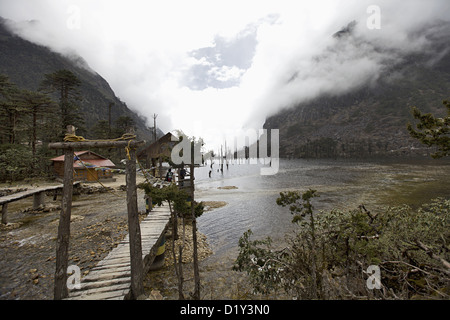 Shungatser See oder Madhuri See, Tawang, Arunachal Pradesh, Indien Stockfoto