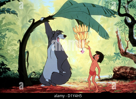 Das Dschungelbuch-Dschungel-Buch, The Mowgli Mit Baloo, Dem Bären. Lokalen Caption *** 1967-- Stockfoto