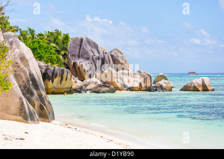 Anse de Source d ' Argent Beach, La Digue Island, Seychellen Stockfoto